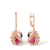 Sterling Silver Earrings for Women – Pink Flamingo Design with Sparkling Red Crystal & Created Sapphire