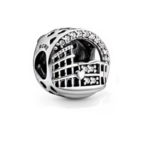 925 Sterling Silver Rome Charm – Travel-Inspired Bead for Pandora Bracelets, Women’s DIY Jewelry Gift